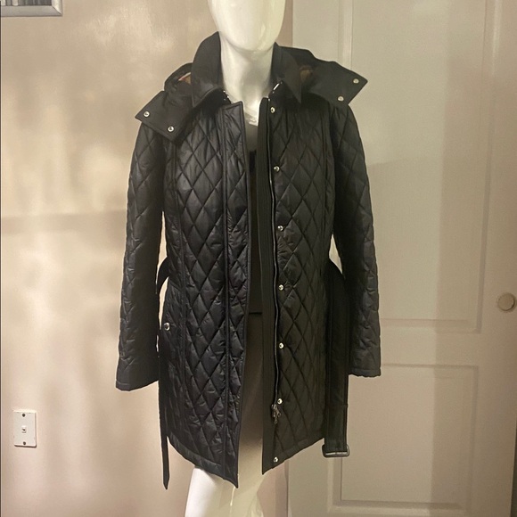 Burberry Jackets & Blazers - Burberry Black Quilted Hooded Puffer Jacket